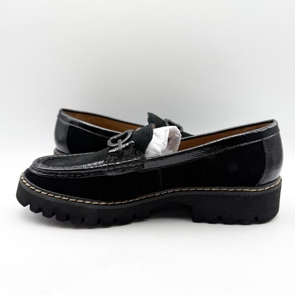 Donald Pliner Womens Helio Loafer EU 37 US 6.5M Black Calf Suede NWOB - Picture 8 of 13